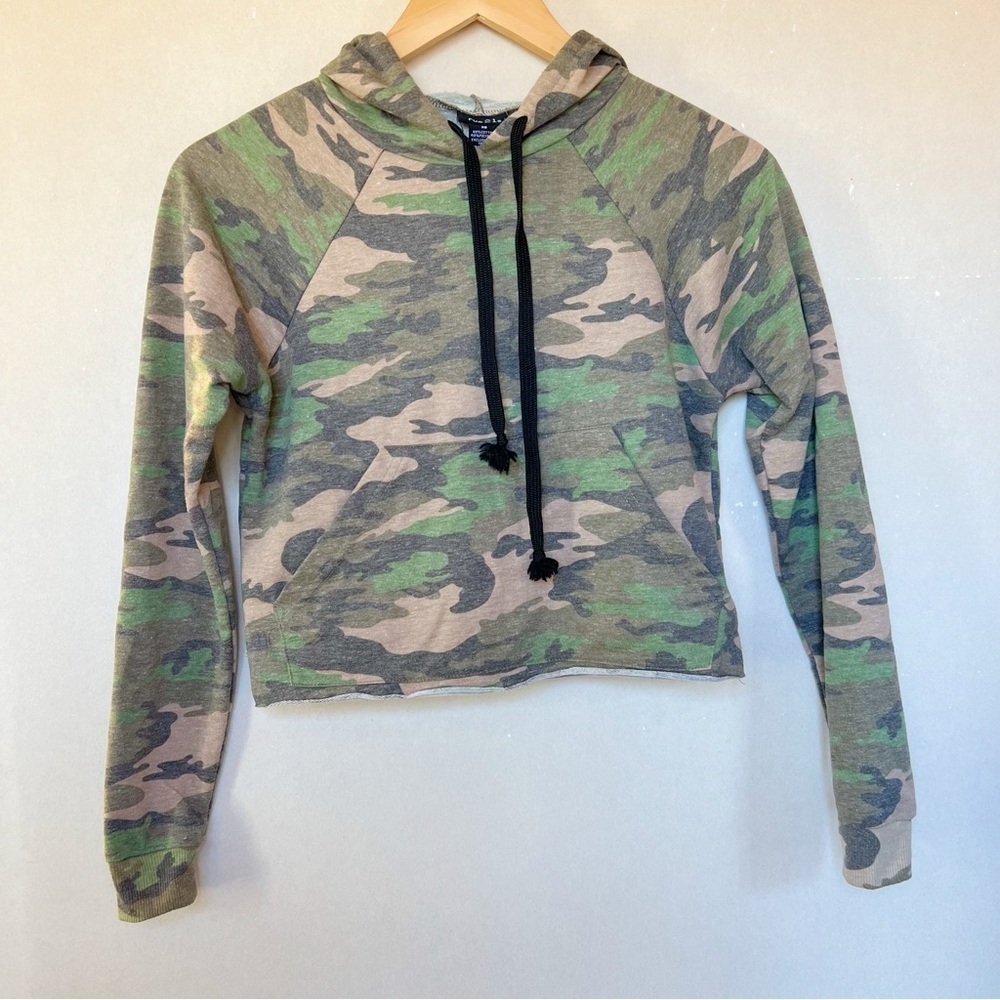 Camo Hooded Pullover Sweatshirt - Green Camo